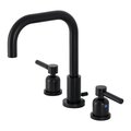 Kingston Brass FSC8930DL Concord Widespread Bathroom Faucet W/Brass Pop-Up, Matte Blk FSC8930DL